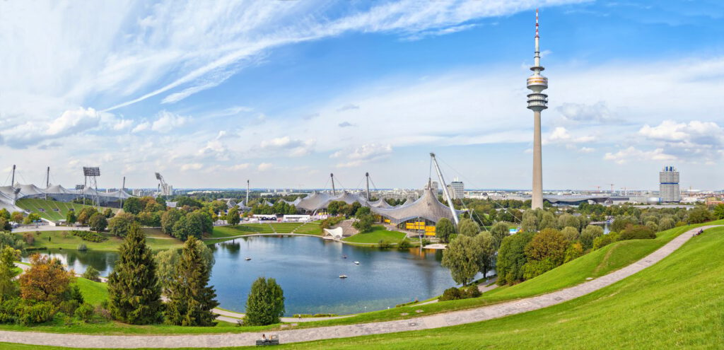 Panorama of Olympic park in Munich