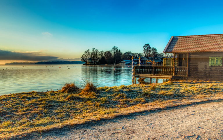 Shore of the Starnberger See in Tutzing, Germany